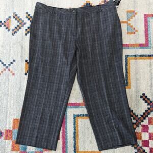 New Avenue Womens 24 Average No Gap Trouser Pants Plaid Gray Purple